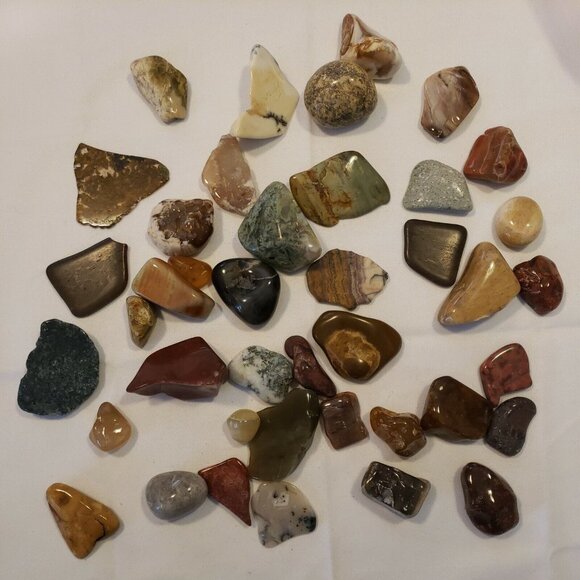 Tumbled Stones Lot Polished Rocks Hobbyist 7 Lbs+ Bulk Crystal Healing Reiki Gem - Picture 3 of 12